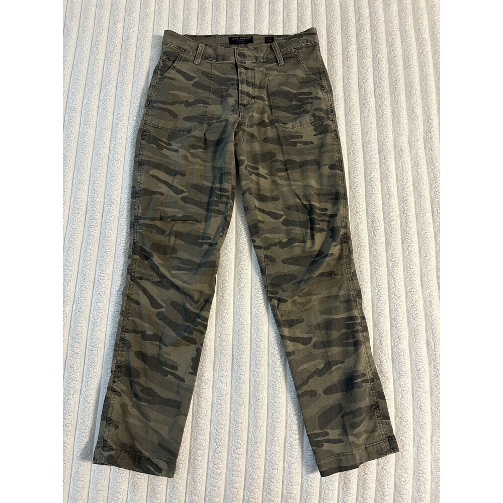 Lucky Brand Camouflage Mid-Rise “the Cargo” Pants Womens 4/27 green military